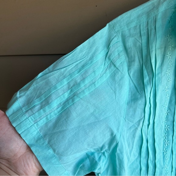 Vintage Cottagecore Floral Button Down Top - Size L - 100% Cotton Spring Summer - Picture 3 of 4